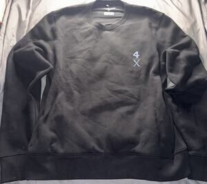 Fourlaps RE-UP Black Pullover Sweatshirt Men's XL Crewneck Knit Long Sleeve